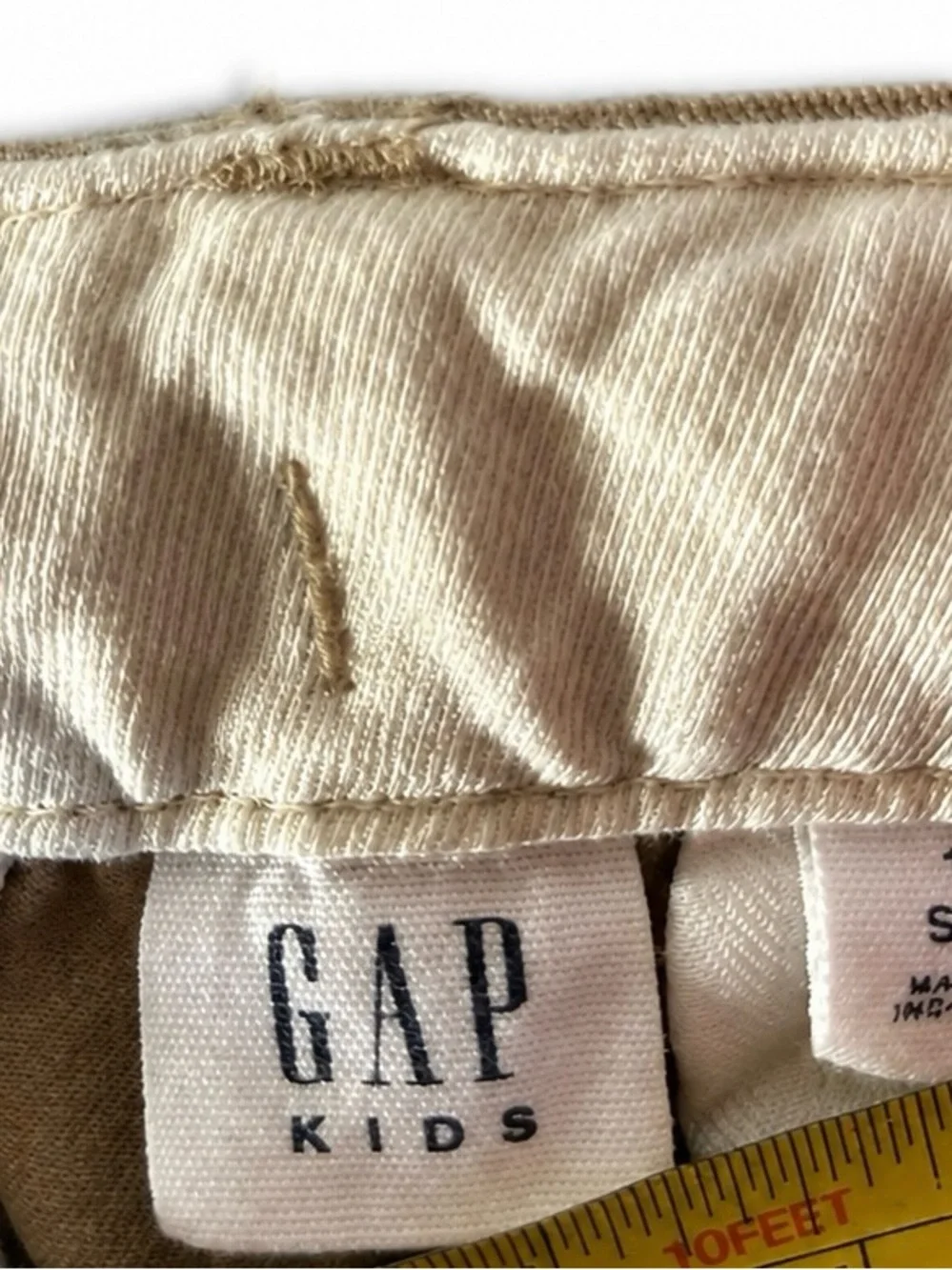 Gap Kids Khaki Chino Pants 10 Slim Adjustable Waist Uniform Excellent Condition